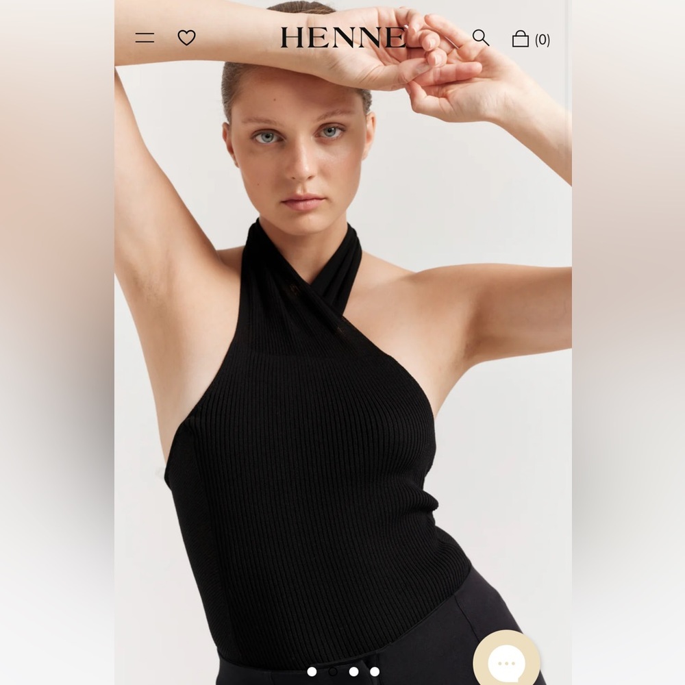HENNE Vittoria Top | black halter top | ribbed knit top